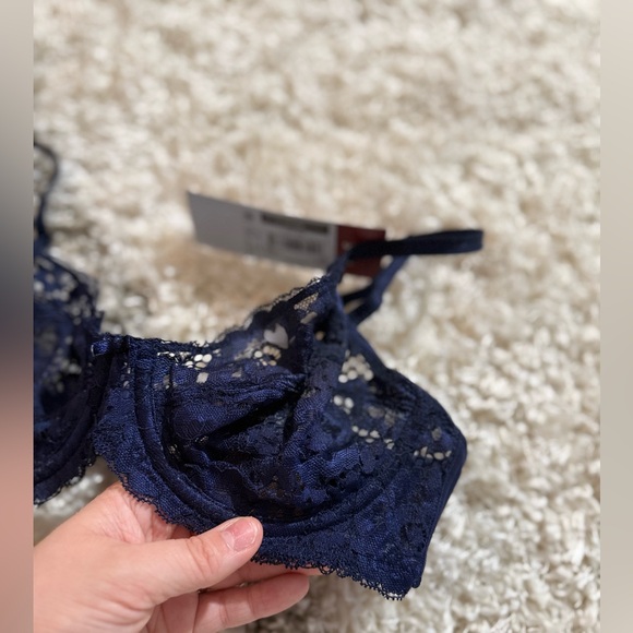Adored by Adore Me Women’s Blue Floral Lace Bra Size 34B Brand New Tag - Picture 3 of 7